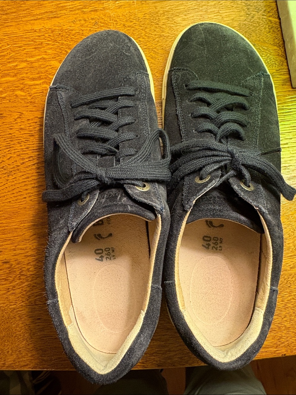 Birkenstock Navy Suede Lace-Up Sneakers